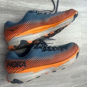 Hoka One One Men's Navy and Orange Athletic Shoes